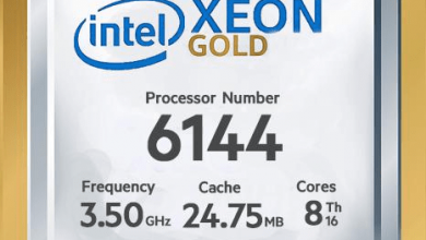 تصویر از مشخصات پردازنده Intel Xeon Gold 6144